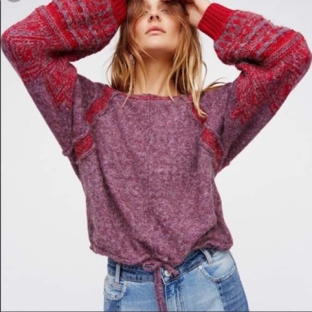 FREE PEOPLE balloon sleeve wool top